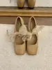 Primer Encuentro Temporada Aumentar Altura Cuadrado Retro Punta Dulce Lazo Dulce Zapatos Planos de Ballet Zapatos Individuales para Mujer 2026 Combinar con Faldas Mary Janes