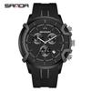 Reloj de Cuarzo Sanda de Comercio Exterior Multifuncional Moda Reloj para Hombre Tres Ojos Seis Agujas Negocios Impermeable Reloj Calendario Venta Directa de Fábrica