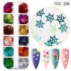 Lentejuelas de manicura transfronterizas, brillo láser mixto, hexágono, corazón, estrella de cinco puntas, luna, lazo, lentejuelas mixtas