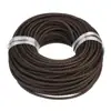 Corda de Couro Trançado Europeia e Americana 6mm Corda de Couro Redonda Corda Trançada Materiais para Pulseira de Couro Artesanal DIY