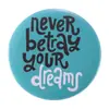 Broche creativo geométrico redondo de dibujos animados en inglés con frase corta, lindo personaje animal, insignia de hojalata de metal