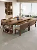 Escritorio Librero Grande de Madera Maciza Mesa Larga con Cajones para Retirar la Sala de Estar Mesa de Estudio para el Hogar Mesa de Comedor Banco de Trabajo Estilo Chino
