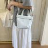 Bolsa Tote Cubo de Lona Casual Modelo Nuevo 2025 para Salir, Color Sólido de un Solo Hombro Nicho Ruiying Versión Coreana Bolsa Pequeña de Hombro Cruzada