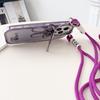 Adecuado para Iphone16Pro Carcasa de Teléfono con Brillo Electrochapado Apple 14 Soporte de Oso de la Suerte 15 Cordón de Dibujos Animados 8 Carcasa Blanda