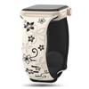 Correa de silicona de dos colores para Apple iWatch, correa Bauhinia para Apple Watch 1-10 con flores