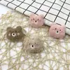 Novo urso de blush cacheado acessórios diy urso de pelúcia desenho animado orelha de morango cabeça de animal urso chapéu acessórios para roupas
