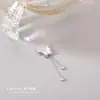 Collar de borla de mariposa de plata de ley 999 con circonita microincrustada, cadena para la clavícula, accesorio moderno y versátil, regalo para novia