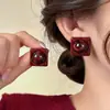 Aretes Ovalados de Acrílico con Patrón de Aguja Plateada, Aretes Sencillos Retro de Alta Gama, Casuales y Versátiles, Aretes Elegantes para Mujer