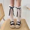 Lazo de Cinta para Padres e Hijos Calcetines hasta la Rodilla para Niños Estilo Académico JK Calcetines de Rizo Dulces Calcetines de Pantorrilla Manga Manga