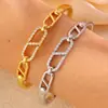 Pulsera Ovalada de Cobre Chapado en Oro de 18 Quilates con Circonia y Broche Hueco, Estilo Único para Mujer, Lujo Ligero y Sensación de Alta Gama