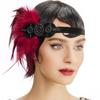 Diadema Vintage Europea y Americana 1920 Inspirada en El Gran Gatsby Diadema de Plumas Accesorios para el Cabello de Fiesta de Cóctel