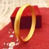Pulsera Cerrada Corazón Sutra Método Antiguo Chapada en Oro Herencia, Mismo Estilo que en Tiendas de Oro, Anillo Sencillo con Textura Mate, Joyería de Pulsera Sólida Simple