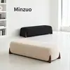 Banco de Descanso Moderno Simples Design de Perna de Madeira Maciça Banco de Cabeceira de Quarto Banco para Trocar Sapatos na Sala de Estar Tecido de Luxo Leve Banco Longo
