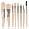 Set de 8 Brochas de Maquillaje Mini, Estilo Portátil Morandi, Cerdas Suaves, Kit de Herramientas de Belleza para Principiantes