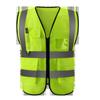 Chaleco reflectante de malla con pegatinas para construcción, chaleco reflectante de bolsillo, chaleco de seguridad transpirable con espalda de ingeniería, venta al por mayor