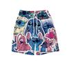 Pantalones cortos de punto de dibujos animados para hombre, verano, holgados, para casa, pantalones de pijama, pantalones casuales, pantalones de playa para pareja, pantalones grandes de verano