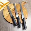 Cuchillo para pan de acero inoxidable con mango de plástico, cuchillo dentado para baguette, tostadas y pastel, hecho a medida para exportación transfronteriza