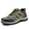 Sapatos de segurança leves e respiráveis Anti-esmagamento Anti-furo Antiderrapante Resistente ao desgaste Sapatos de segurança do trabalho Preto Sapatos anti-esmagamento de quatro estações