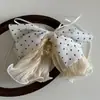 Pinza para Cola de Caballo de Lunares Doble Capa Estilo Francés, Cinta de Lazo de Gama Alta, Pinza de Garra Versátil para Mujeres