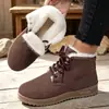 Botas altas estilo Martin forradas de polar transfronterizas, botas de trabajo retro, botas amarillas, zapatos casuales versátiles de invierno engrosados, antideslizantes, resistentes al desgaste para mujer