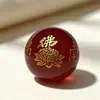 Ágata Negro y Rojo de Vidrio Estampado en Caliente Tallado Bendición de Amitabha Cuentas Sueltas para Manualidades Hechas a Mano Cuentas para Hombres y Mujeres