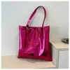 Bolso de Hombro Brillante de Color Sólido, Estilo Nuevo, Simple, Gran Capacidad, con un Acabado Único de Laca Suave de PU para el Viaje Diario