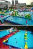 Equipo de Parque Acuático Inflable Grande Soporte Móvil Piscina Tobogán de Piscina Combinación Exterior