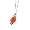 Collar Clavícula de Plata de Ley S925 Incrustado con Ágata Roja Natural del Sur Estilo Vintage para Mujer Colgante Geométrico de Alta Personalidad