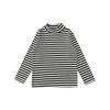 Camiseta Básica de Manga Larga Rayada de Cuello Semialto para Niños Qiu Duo Meng Estilo Primavera y Otoño 2026 Camiseta Coreana para Niñas Camiseta de Manga Larga para Bebé