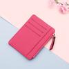 Bolsa de Cartão Feminina Ultrafina Porta-Moedas Coreano Bolsa de Cartão com Zíper Cor de Doce Estojo para Cartão de Ônibus Estudante Cartão Bancário Bolsa para Dólar Americano