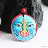 Pingente de Jade com Areia Vermelha Pintada Zaki Lamu Estilo Étnico Pingente Venda por Atacado S4063004