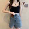Suéter de Punto con Lunares Camisola Interior para Mujer Tendencia Dulce Verano Ajustado Top Apilado Corto Exterior