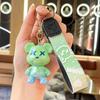 Gradiente graffiti urso chaveiro pingente dos desenhos animados bonito boneca acrílica mochila chaveiro pingente presente atacado