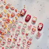 Pegatinas para Uñas Año Nuevo Gato y León Nuevo 3D en Relieve Lindo Festivo Caballo Pequeño Año Festival de Primavera Pegatinas para Uñas