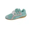 Zapatillas de Entrenamiento Agande para Mujer 2026 Nuevas de Verano y Otoño Punta Redonda Verde Menta Zapatillas de Carrera Versátiles Planas Casuales Zapatos Deportivos