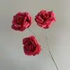 Flores Artificiais Rosa Diamante Simuladas de 3 Cabeças, Flores Artificiais para Arranjos de Casamento, Peças Decorativas de Alto Padrão, Atacado do Fabricante