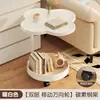 Mesa lateral estilo creme para sala de estar de casa pequena mesa de centro ao lado do sofá mesa pequena simples prateleira de armazenamento armário de cabeceira de ferro forjado
