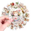 Set Transfronterizo de 50 Piezas de Pegatinas Creativas de Animales Lindos de Dibujos Animados Curativos, Pegatinas Decorativas Cálidas para Botellas de Agua y Tablets, Nuevas Pegatinas Impermeables