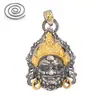 Plata de Ley S925 Estilo Nuevo Personalizado Retro Tendencia China Estilo Étnico Doble Cara Tallado Tridimensional Amarillo Dios de la Riqueza Colgante Collar para Hombres