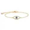 Moda Europeia e Americana Simples Versátil Pingente Olho Azul Pulseira de Strass de Vidro Feminina Joias Atacado