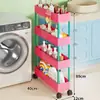 Estante de Almacenamiento para Baño, Lado de la Lavadora, Espacio Extremadamente Estrecho, Gabinete de Almacenamiento para Detergente de Lavandería, Carrito de Piso de Múltiples Niveles para Baño