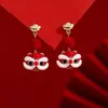 Brincos de Leão Adequados para o Ano Novo, Brincos Festivos Estilo Chinês Vermelho para Mulheres, Atmosfera de Alto Padrão 2025