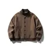 Yidao Vintage 2026 Otoño Nuevo Chaqueta de Rayas con Cuello Alto para Hombre Cardigan de Punto Casual Retro Versátil