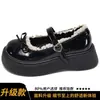 Sapatos plataforma JK pretos estilo britânico retrô, nova coleção primavera/verão 2026, perfeitos para combinar com vestidos, sapatos femininos estilo Mary Jane