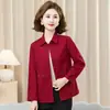 Camisa de algodón puro para mujeres de mediana edad y mayores, top de manga larga para primavera y otoño, cárdigan holgado bordado de talla grande para madre, con botones