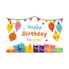 Telón de Fondo de Cumpleaños Nuevo Estilo Transfronterizo Poliéster Accesorios de Fiesta Decoración de Escena con Globos Banner de Cumpleaños Tapiz Colgante