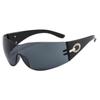 Gafas de Sol de Moda sin Montura Decoración Metálica de Luna de Moda Cómodas de Llevar a Prueba de Viento para Montar al Aire Libre