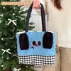 Bolsa de Lona Rayada Estilo Coreano Gran Capacidad Bloque de Color Bolso de Hombro Único para Viajes Diarios Moda Tendencia Estudiante Bolsa de Mano para Clase Venta al por Mayor