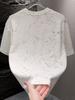 Camiseta de Verano con Letra Tridimensional para Hombre 2025 Nueva Cuello Redondo Ajustada Sencilla Manga Corta Camiseta Básica Versátil de Manga Corta para Jóvenes