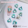 Arte de Uñas Cristal Corazón de Durazno Torcido Diamante Fondo Puntiagudo Joyería Grande y Pequeña Celebridad de Internet Caliente Corazón Super Flash Uñas Diamante Corazón Torcido Venta al por Mayor